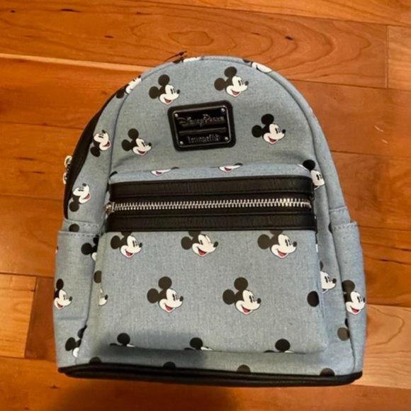 Disney Handbags - Disney Loungefly Mickey Mouse Denim Mini Backpack Disney Parks Exclusive  - NWT